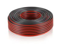 MANAX® CCA - Cable para altavoces (2 x 1,5 mm², 25 m), color rojo y negro