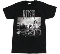 MANBAO Rush Permanent Waves Black Men T Shirt Album Cover Art Black, Negro , L