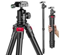 Manbily Kit de trípode de cámara DSLR de aluminio de 63 pulgadas, compacto y ligero, 5 segundos invierte rápidamente la columna central, trabajo de viaje adecuado (YS-254)