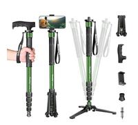 Manbily Monopié para Cámaras de 180cm con Pies, Soporte del Mango del Bastón de Aluminio Extensible Ligero con Base de Trípode 5 Secciones Máx 10KG para Viaje, Clip de Móvil DSLR Cámara Videocámara