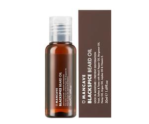 ManCave Aceite de Barba Blackspice 50ml - Aceite de Argán, Bergamota y Cáñamo para Cuidado de Barba - Estimula el Crecimiento de la Barba - Vegano - Fabricado en el Reino Unido