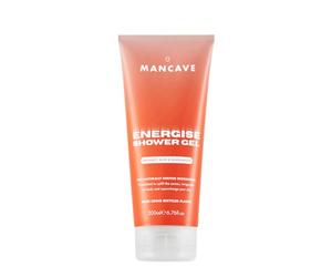 ManCave Energise Gel de Ducha para Hombres 200ml - Ingredientes Naturales, Vegano, Sin Crueldad - Gel Vigorizante con Bergamota, Almizcle y Sándalo - Fabricado en el Reino Unido