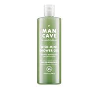 ManCave Gel de Ducha Hombre de Menta Silvestre, 500 ml - Gel de Baño de Aroma Energizante y Fresco con L-Arginina - Fórmula Natural, Vegana, Sin Sulfatos ni Parabenos