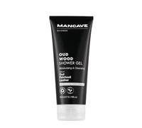 ManCave gel de ducha Oud Wood 200 ml, aroma premium de oud, pachulí y cuero, gel de ducha hidratante para hombres, sin sulfatos, vegano, sin parabenos, sin crueldad animal, ingredientes naturales