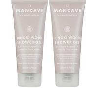 ManCave Hinoki Wood Shower Gel 200ml, Aroma Cálido a Madera con Ciprés Hinoki, Bergamota y Vetiver, Sin Sulfatos, Sin Parabenos, Natural, Vegano, Libre de Crueldad (Paquete de 2)