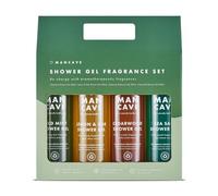ManCave Set de Regalo Hombre - Set de Baño con 4 Geles de Ducha, 500 ml - Geles de Baño Naturales, Veganos, Sin Sulfatos - Menta Salvaje, Limón y Roble, Cedro y Sal Marina