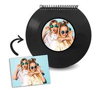 Mancha de Creación - Libreta de discos de vinilo single diseño personalizado con tu imagen, 100 hojas blancas de 80gr tamaño 13 x 10,5 cm, retro vintage, cuaderno ideal para bocetos y notas