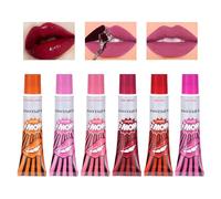 Mancha de labios: líquido impermeable para mujeres de 6 piezas, pintura de labios | Color brillo de pelado de larga duración para celebraciones Ocasiones de novia | Lápiz labial teñido-perfecto para e