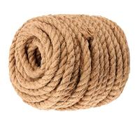 MANCHAP Cuerda de yute natural de 20 m x 12 mm, cuerda de yute trenzado de 4 hebras, cuerda de cáñamo trenzada de yute grueso para manualidades, agrupación, decoración de jardinería