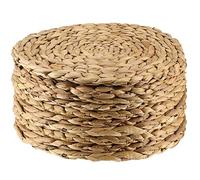 MANCHAP Paquete de 10 manteles Individuales de Jacinto de Agua Natural de 30 cm, manteles Individuales Redondos de ratán, manteles Individuales Grandes de Mimbre Hechos a Mano