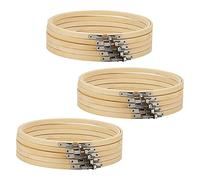 MANCHAP Paquete de 15 aros de bordado de 20 cm, anillos de bordado ajustables de punto de cruz de 20 cm para hacer manualidades
