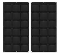 MANCHAP Paquete de 2 macetas Verticales de Pared de jardín de 18 Bolsillos, Bolsas de Cultivo para Colgar en la Pared, Bolsillos para Plantas de Interior y Exterior, Color Negro