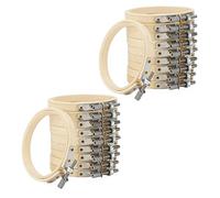 MANCHAP Paquete de 20 aros de bordado de 8 cm, anillos de bordado ajustables, anillos de aro de punto de cruz de bambú para hacer manualidades
