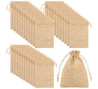 MANCHAP Paquete de 30 bolsas de arpillera de yute de 13 x 18 cm con cordón, bolsas de regalo de arpillera de 5 x 7 pulgadas para regalo de boda