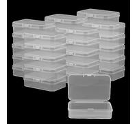 MANCHAP Paquete de 30 mini cajas de almacenamiento de cuentas, 7,5 x 5 x 2 cm, recipientes de plástico transparente para joyas, cuentas
