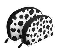 Manchas de Vaca, Bolsa de Maquillaje de Concha, Monedero pequeño para Mujer, Bolsa de artículos de tocador, Bolsa de cosméticos, 2 Piezas