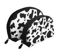 Manchas de Vaca, Bolsa de Maquillaje de Concha, Monedero pequeño para Mujer, Bolsa de artículos de tocador, Bolsa de cosméticos, 2 Piezas