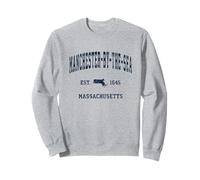 Manchester-by-The-Sea Massachusetts MA Vintage Athletic Navy Sudadera