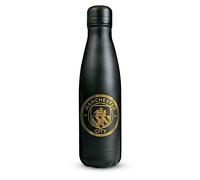 Manchester City - Botella térmica de acero inoxidable (500 ml), color negro