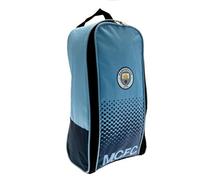Manchester City F.c. Bolsa para botas de nailon con apertura con cremallera doble, tiradores de aproximadamente 35 cm x 18 cm x