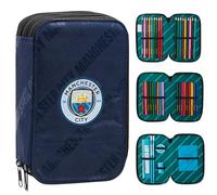 Manchester City F.C. Estuche con relleno para colorear, material escolar, Navy, Talla única, Estuches