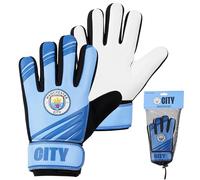 MANCHESTER CITY F.C. Guantes de Portero para Niños, Guantes de Fútbol Talla 5 y 7 con Palma de Látex Antideslizante (Talla 5)