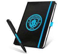 Manchester City F.C. Supporters' Gear Stationery Set A4 cuaderno y bolígrafo, regalos