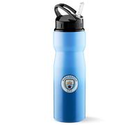 Manchester City FC Botella de Agua Deportiva Botella Agua Gimnasio Deporte de Aluminio 750ml con Pajita, Regalos de Futbol
