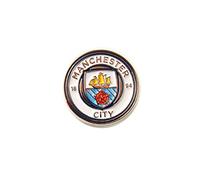 Manchester City FC Insignia oficial de fútbol/escudo de fútbol (talla única) (blanco/plateado), Plata, No es una piedra preciosa