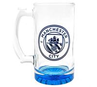 Manchester City FC - Jarra de cerveza de cristal con el escudo del equipo (Tamaño Único) (Azul)
