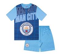 Manchester City FC - Pijama Corto para niño - Producto Oficial - Azul Marino - 12-13 años