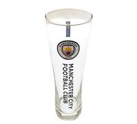 MANCHESTER CITY FC - Vaso de Cerveza Diseño Pilsner (Talla Única) (Transparente, Azul Cielo)