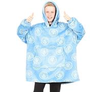 Manchester City Football Club - Sudadera con capucha de forro polar de lujo para niños, manta de forro polar de gran tamaño, color azul, azul, Talla única