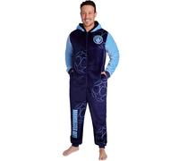 MANCHESTER CITY Pijama de forro polar con capucha para hombre y adolescente, ropa de descanso de la Liga de Campeones, regalos para él, azul, M