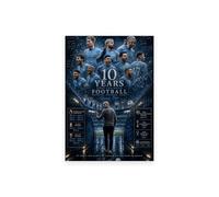 Manchester City - Póster de 10 años de fútbol, diseño de Pep Guardiola, A4, sin marco
