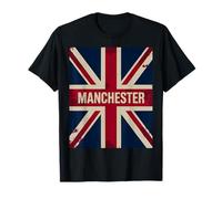 Manchester Inglaterra Gran Bretaña Bandera Reino Unido Nacido Y Criado Música Camiseta