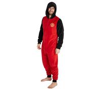 Manchester United F.C. Pijama Hombre de Una Pieza, Pijama Hombre Invierno Entero con Capucha, Pijama Mono Forro Polar, Regalos para Hombres y Adolescentes (XL)