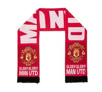 Manchester United FC - Bufanda oficial de punto - Jacquard - Rojo - «Glory, glory Man UTD»