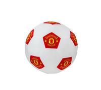 Manchester United FC Cojín Oficial Licenciado | Cojín Redondo súper Suave con Forma de balón de fútbol y Escudo del Club Cualquier Dormitorio o sofá | 25 × 25 cm