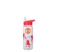FOCO Botella de agua con licencia oficial del Manchester United FC Kids Red Devils Football Mascota, 600 ml