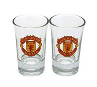 Manchester United FC - Pack oficial de 2 vasos de chupito (Talla Única/Transparente)