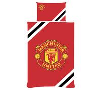 Manchester United FC Set de Funda de Edredón Diseño de Rayas Core (TA12077)
