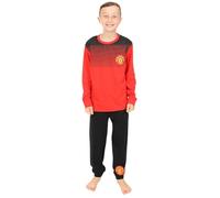 Manchester United Pijama largo de algodón para niños, diseño del club de fútbol, color rojo y negro, rosso, 15-16 Years