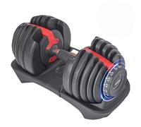 Mancuerna ajustable, 5 ajustes diferentes entre 2,5 y 24 kg. Juego de mancuernas para hombres y mujeres levantamiento de pesas y pesas en casa para entrenamiento en casa. Peso variable (rojo, 24 kg)