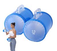 Mancuerna de agua | 2 bolsas de agua de entrenamiento de 5 kg, mancuernas portátiles ajustables para culturismo y rehabilitación - principiantes, mujeres y hombres - playa, terraza y gimnasio