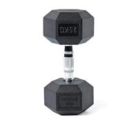 MANCUERNA HEXAGONAL INDIVIDUAL SINGULARWOD - Mancuernas de Todos los Pesos (Desde 4Kg A 50Kg) Pesas de ejercicio. Gimnasio en Casa. Mancuerna Crossfit SINGULARWOD - (25 Kg)