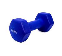Mancuerna pesa de 6kg acero cubierta en vinilo suave y antideslizante Ejercicio en Casa, gimnasia, musculación. Color azul