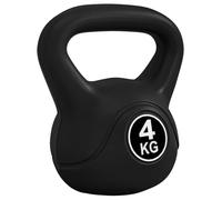 Mancuerna Pesa Rusa Kettlebell de 4kg Fiteness Relleno de Arena con Mango Ancho Antideslizante para Ejercicios y Entrenamiento en Casa y Gimnasio (4kg Negro)
