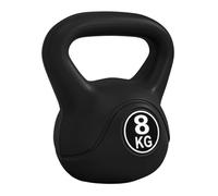 Mancuerna Pesa Rusa Kettlebell de 8kg Fiteness Relleno de Arena con Mango Ancho Antideslizante para Ejercicios y Entrenamiento en Casa y Gimnasio (8kg Negro)