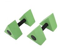 Mancuerna triangular de 2 piezas, equipo de ejercicios de natación para niños, barra de peso de agua EVA para entrenamiento de niños, liviana y duradera con alta flotabilidad, (Verde)